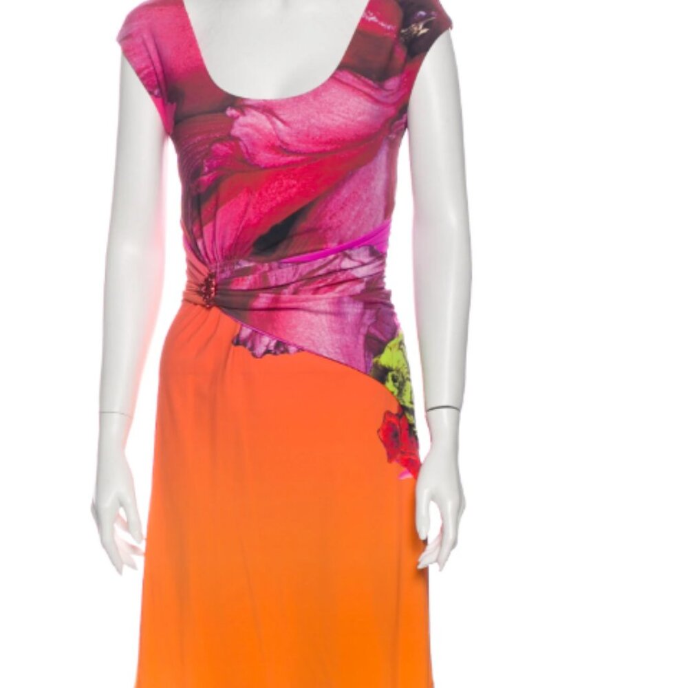 Roberto Cavalli - Printed Mid-Knee Dress,  Size IT 44, Med.